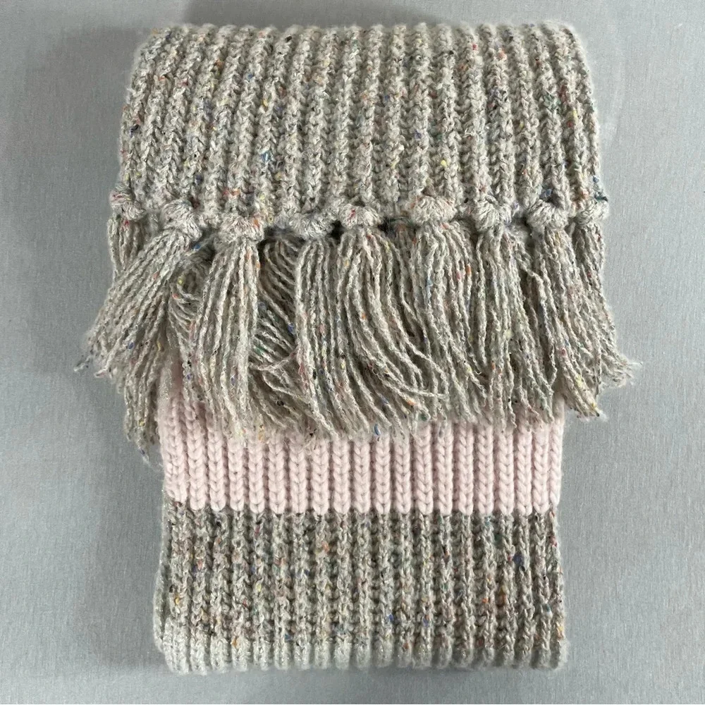 J Crew Wool Alpaca Blend Knit Tassle Scarf